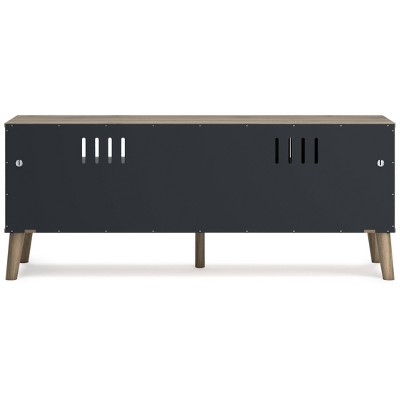 Honey Brown Transitional TV Stand with Cabinet and Drawer