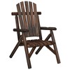 vidaXL Outdoor Adirondack-Style Patio Chair with Burned-Look Finish - Durable Solid Spruce Wood - 26.8x33.9x40.6 inches - 2 of 4
