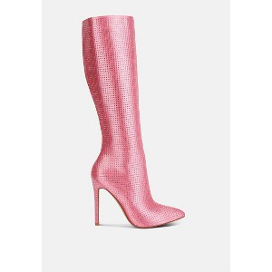 Pipette Diamante Set High Heeled Calf Boot Women - 1 of 4