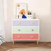 KWPZQEB Kids Dresser with 3 Drawers - Wooden Storage Chest Organizer, Closet Easy Pull Fabric Bins, Kids Nightstand Cabinet for Bedroom - 2 of 4