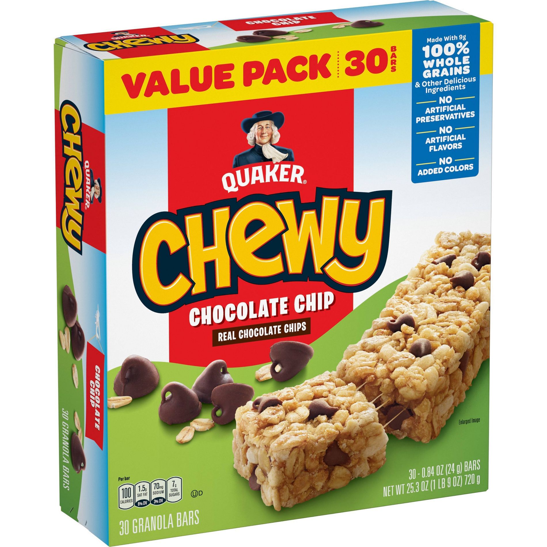 Quaker Chewy Chocolate Chip Granola Bars - 25.2oz/30ct