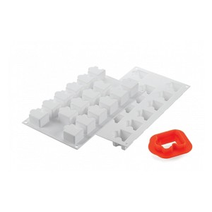 Silikomart Puzzle Silicone Mold Inch x Inch x Inch High (1.65x1.33 x 1.10"H, 16 Cav.) - 1 of 4