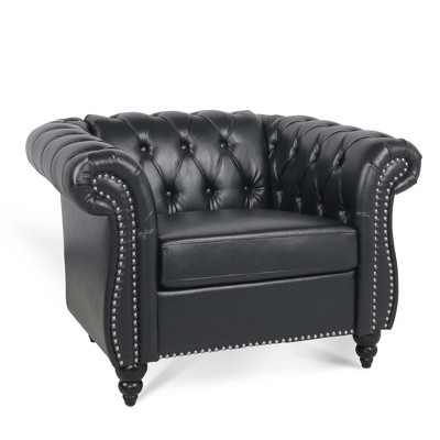 NicBex 38.98 Inch PU 1-Seater Single Sofa with Armrests and Wood Legs for Living Room,Apartment,Bedroom
