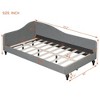 Okak Twin Size Linen Daybed with L-Shaped Upholstered Bed Sofa Bed Frame with Solid Wood Legs Easy to Assemble, Gray - 4 of 4