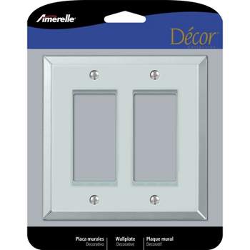 Amerelle Decora Mirror Clear 2 gang Acrylic Decorator Wall Plate 1 pk