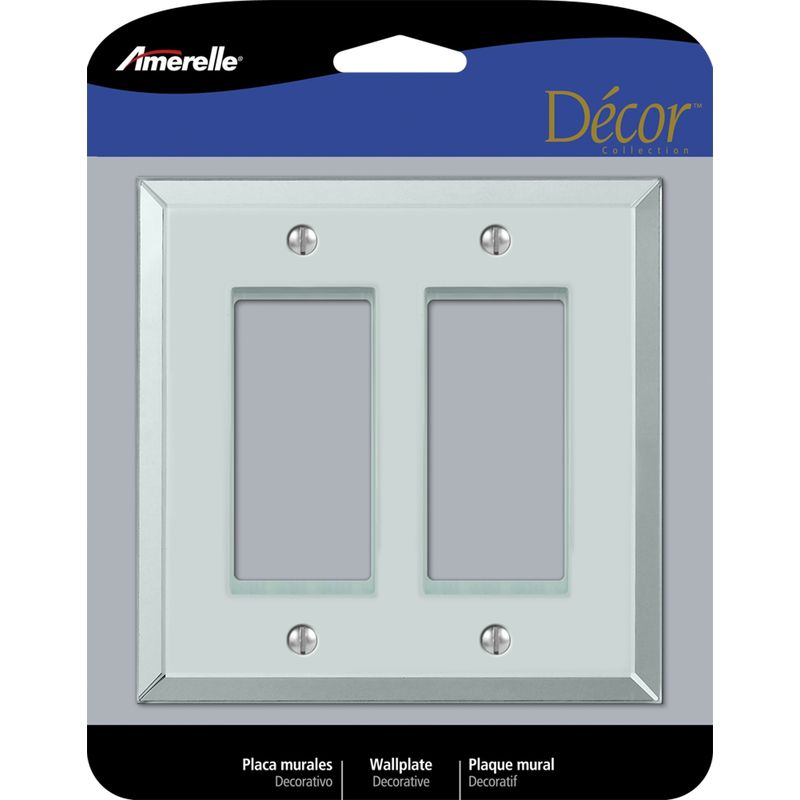 Amerelle Decora Mirror Clear 2 gang Acrylic Decorator Wall Plate 1 pk, 1 of 2