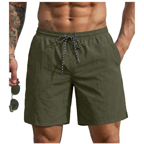 Мужские шорты Ekouaer Swim Trunks 7" Quick Dry Board Shorts Swimwear Bathing Suits with Mesh Liner 2 in 1 Surf Swimming Short with Pockets Deep Green M, цвет: Глубокий зелёный
