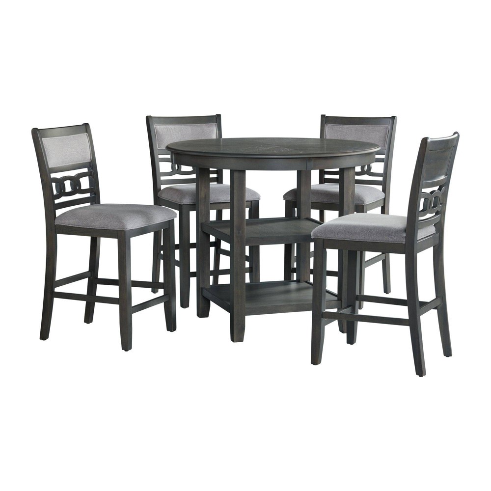 Photos - Dining Table 5pc Taylor Counter Height Dining Set and 4 Side Chairs Gray - Picket House