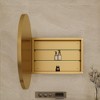 31.5" Surface Mount Round Metal Framed Medicine Cabinet with Mirror and Adjustable Shelves Black Wall Mirror with Storage for Bathroom, Matte Gold - 2 of 4