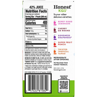 Honest Kids Appley Ever After Organic Juice Drinks - 8pk/6.75 fl oz Pouches