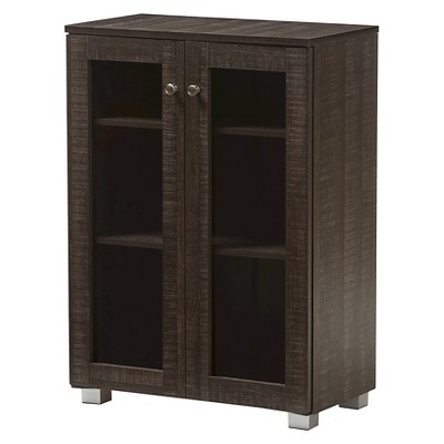 Mason Modern and Contemporary Multipurpose Storage Cabinet Sideboard - Dark Brown - Baxton Studio