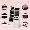 Kids Jewelry Cabinet with Full-Length Mirror, Freestand Mirror with Storage Drawers, Kids Vanity Dress Up Mirror with Jewelry Organizer, 46" Jewelry - 2 of 4