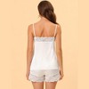 Allegra K Women's Satin Solid Lace Trim Cami Tops with Shorts Lounge Sleepwear Pajama Set - 4 of 4