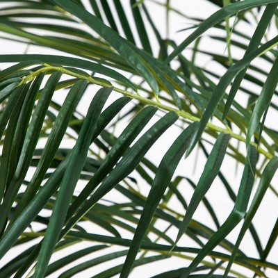 Green 6-ft Faux Palm Tree in Black Pot