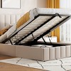 Upholstered Platform Bed with Hydraulic Storage, Modern Frame Bed with Linen Headboard for Bedroom-Baofuwish - 2 of 4