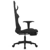 vidaXL - Adjustable Black and White Fabric Massage Gaming Chair with Footrest - Modern-Style Gaming Chair Ideal for Players - 4 of 4