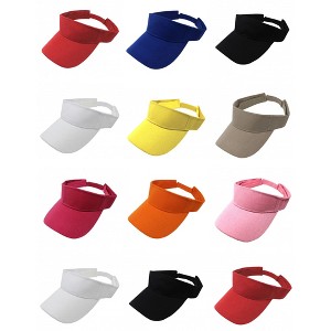 12 Pack Sun Visor Hats Stylish Protection for Sun and Heat - 1 of 4
