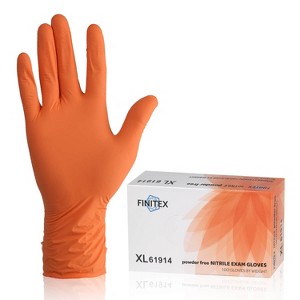 FINITEX Orange Nitrile Gloves - 100, 300 & 1000 PCS, 3.2 Mil,  Powder-Free Latex-Free Disposable Medical Exam Cleaning Food Prep Gloves - 1 of 4