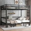 TIRAMISUBEST Full over Full/Queen over Queen Bunk Bed with Pull-Out Adjustable Lower Bed/Sofa, Metal Bed Frame with Ladder - 3 of 4