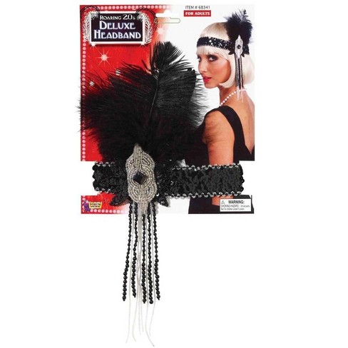 Deluxe Black And Silver Sequin Flapper Headband - image 1 of 1