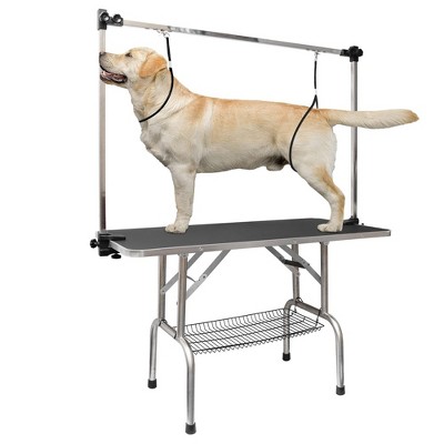 LOVMOR Dog Grooming Table,Adjustable Home Pet Grooming Tables with Arm/Noose/Mesh Tray