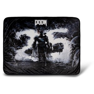 Just Funky Doom Eternal Doomslayer 45x 60 Inch Fleece Throw Blanket - 1 of 4