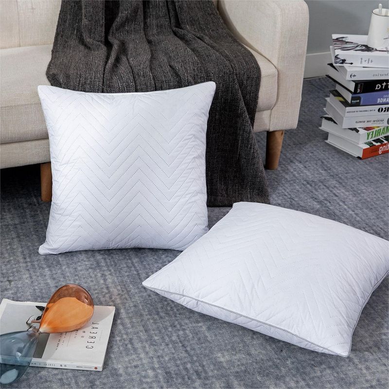 Peace Nest 2-Pack Feather Throw Pillow Inserts Ultrasonic Quilting, 1 of 8