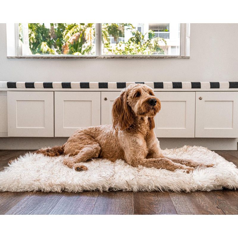 PAW BRANDS PupRug Faux Fur Portable Orthopedic Luxury Dog Bed, 1 of 7
