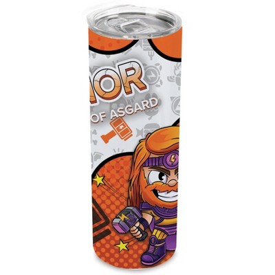 SMASHCRAFT 20 ounce Stainless Steel Double Walled Insulated Travel Tumbler Coffee Mug Cup, Thor Chibi