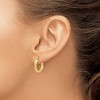 Black Bow Jewelry 10k Yellow Gold 3mm Half Round Diamond Cut Hoop Earrings, 14mm - 3 of 4