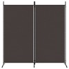 vidaXL Brown Fabric Foldable 2-Panel Room Divider - Perfect for Bedroom, Living Room, Office and Studio Spaces - 3 of 4