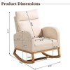 Rocking Chair Nursery, Upholstered Glider Chair With anti-slip strips, High Back Nursing Chair for Breastfeeding for Bedroom, Living Room - 3 of 4