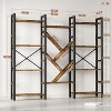 TackView 5 Tier Shelf Bookshelf, Display Book Shelf, Wide Bookcase, Rustic Wooden Shelving Unit, for Bedroom, Living Room, Office - 2 of 4
