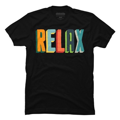 Men's Design By Humans Relax Color Block Letters By radiomode T-Shirt