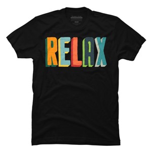 Men's Design By Humans Relax Color Block Letters By radiomode T-Shirt - 1 of 2