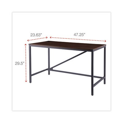 Alera Modern Walnut Industrial Table Desk with Steel Legs