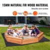 VEVOR Wooden Sandbox with Cover, 75.6 x 75.6 x 9.1 in Octagonal Sand Box, Sand Pit with 4 Seating and Bottom Liner - 4 of 4
