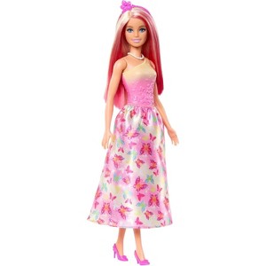 Barbie Royal Doll with Pink and Blonde Hair, Butterfly-Print Skirt and Accessories - 1 of 4