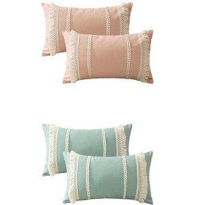 REGALWOVEN 4 Pcs Boho Modern Striped Decorative Throw Pillow Cover for Living Room Bed Sofa - 1 of 4
