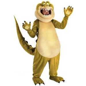 HalloweenCostumes.com Disney's Princess and the Frog Adult Plus Size Louis Costume | Alligator Jumpsuit with Headpiece - 1 of 4