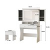 Makeup Desk with Mirror, Sliding Jewelry Storage Shelves & 3 Lighting Modes, White Vanity Set - 2 of 4