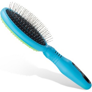 BOSHEL Dog Hair Brush & Pet Hair Remover – 2-In-1 Dog Grooming Brush with safety Rounded Pins + Dog Hair Remover, Cleans The Hairy Mass - 1 of 4