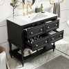 Okak Modern Freestanding Bathroom Vanity with Sink Combo,Solid Wood Bathroom Storage Cabinet with 4/6 Drawers & Bottom Shelf - 2 of 4