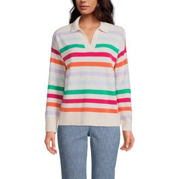 Lands' End Womens Cashmere Long Sleeve Polo