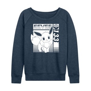 Women's - Pokémon - Eevee 133 Lightweight French Terry Wide Neck Long Sleeve Shirt - 1 of 4