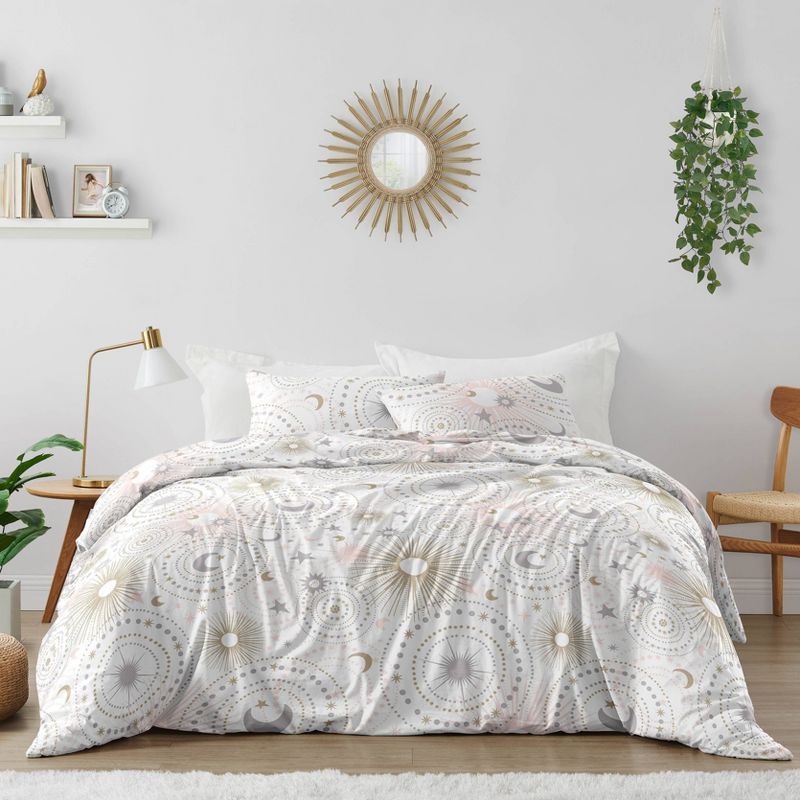 3pc Celestial Full/Queen Kids&#39; Comforter Bedding Set Pink and Gray - Sweet Jojo Designs, 1 of 9