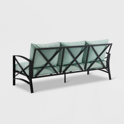 Kaplan Oil Rubbed Bronze Outdoor Metal Sofa with Mist Cushions