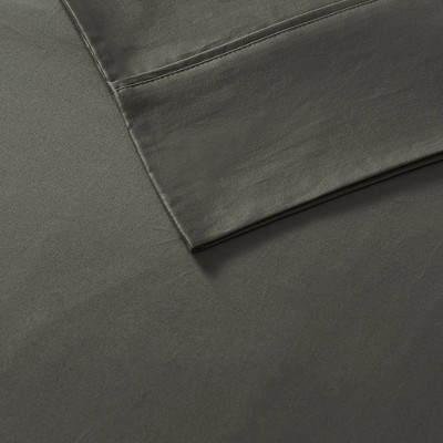 California King Charcoal Cotton Blend Sateen Sheet Set