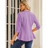 Womens Open Front Peplum Hem 3/4 Sleeve Casual Blazer Cardigan Jacket - 2 of 4