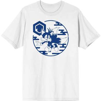Sonic the Hedgehog Tails Character Mens White Graphic Tee